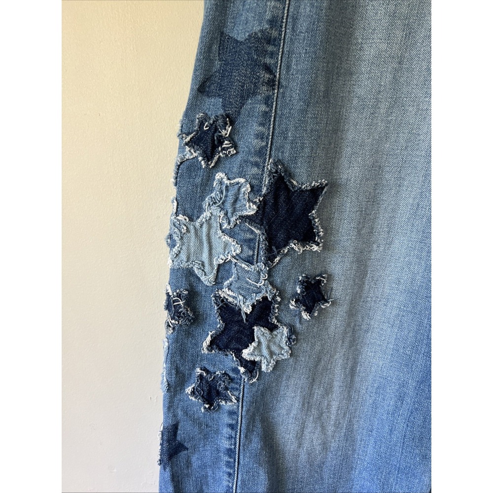 Pilcro Izzie Relaxed Pull-On Barrel Jeans With Stars - Anthropologie Size Medium - Picture 3 of 11